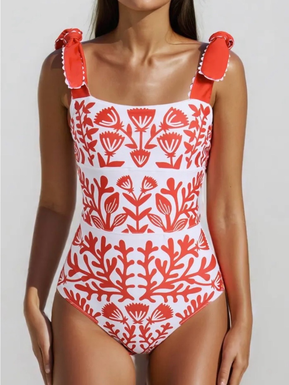 Jessie Zhao New York Red Coral Reversible One-Piece Swimsuit in Size S